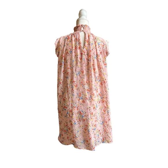 Code X Mode Mock Neck Style Pink Floral Ruffle Dress US Women’s S - Picture 4 of 10